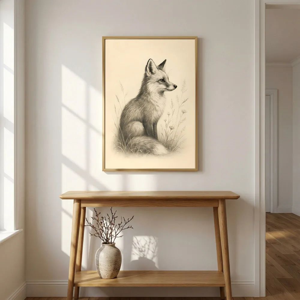Fox Drawing staged in a entryway