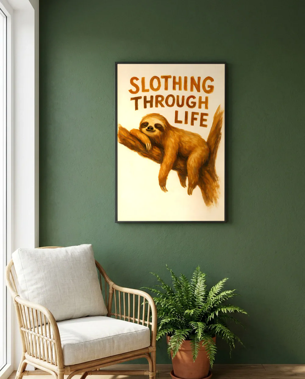 Slothing Through Life staged in a sunroom