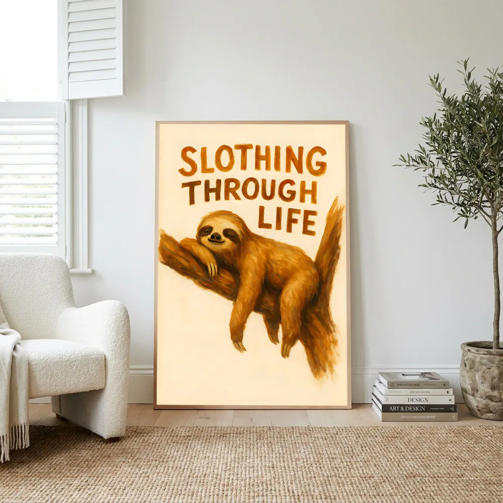 Slothing Through Life staged in a living room