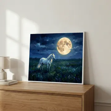 The print on a bedroom dresser