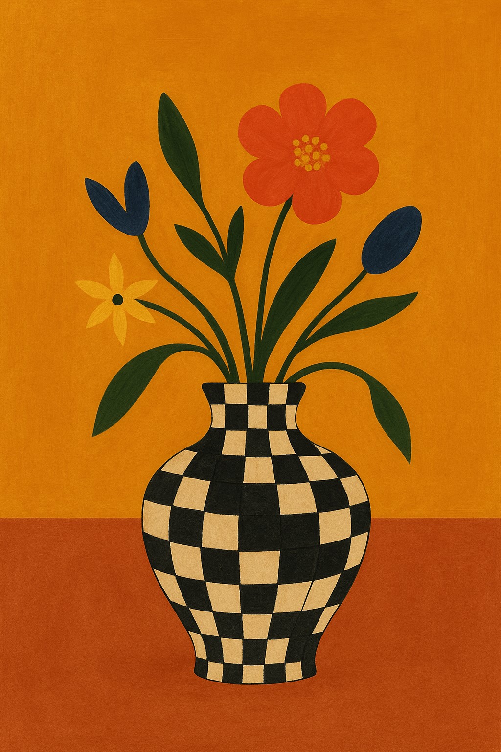 Floral vase watercolor art print at 2×3 ratio