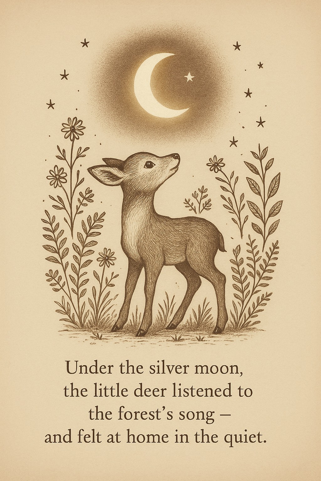 Little deer quote wall art print at 2×3 ratio
