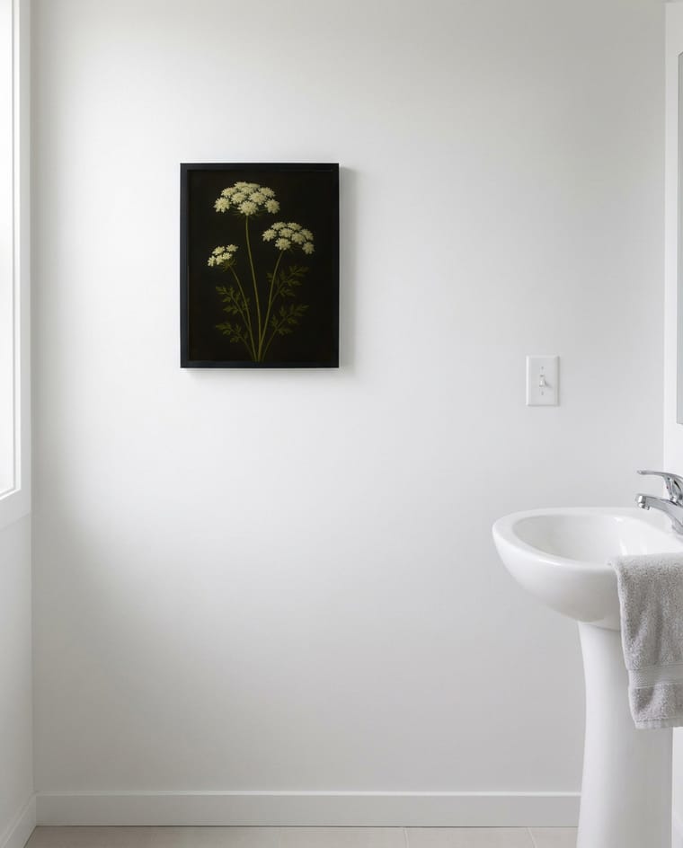 Wildflower Botanical staged in a bathroom