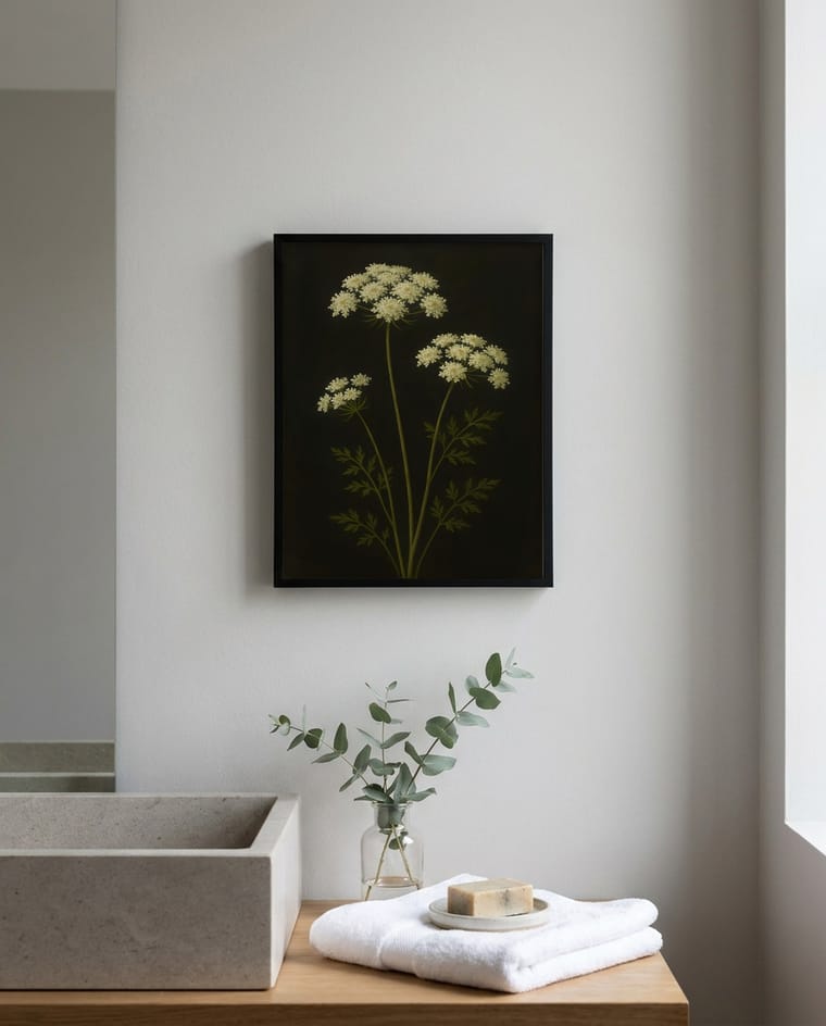 Wildflower Botanical staged in a bathroom