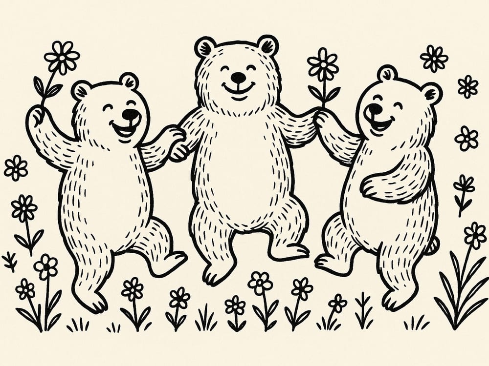 Line-art print reframed to 4:3 frame