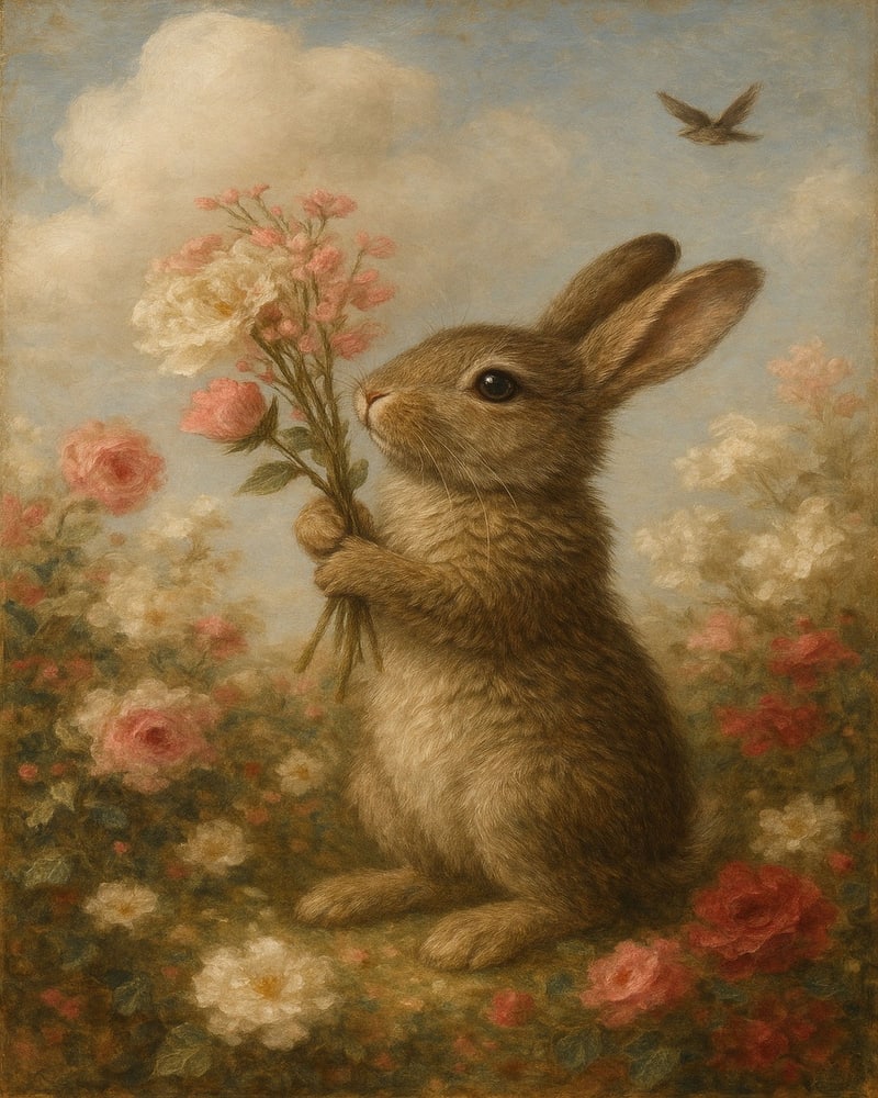 Bunny art as a 8×10 in 4:5 print