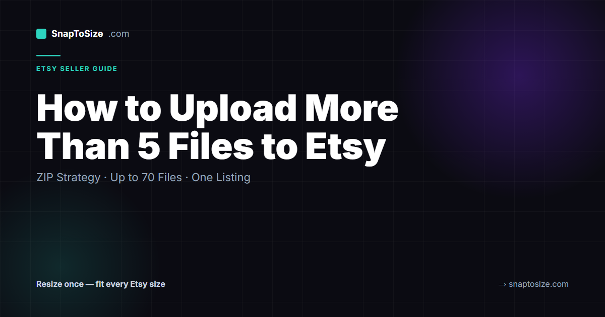 Upload More Than 5 Files to Etsy — Deliver 30+ Sizes | SnapToSize